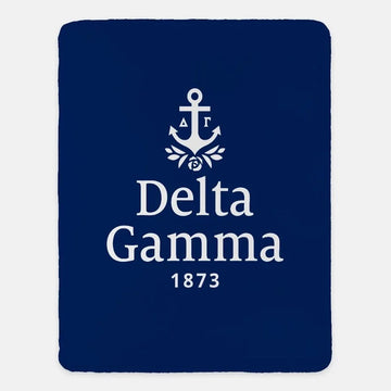 Delta Gamma XL 60x80 Traditional Sherpa Throw Blanket