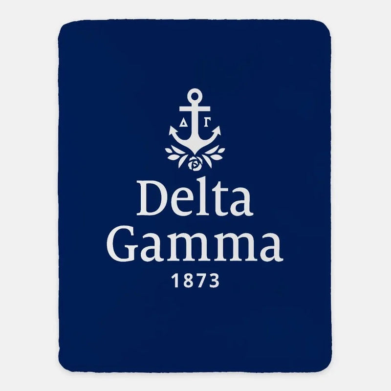Delta Gamma XL 60x80 Traditional Sherpa Throw Blanket