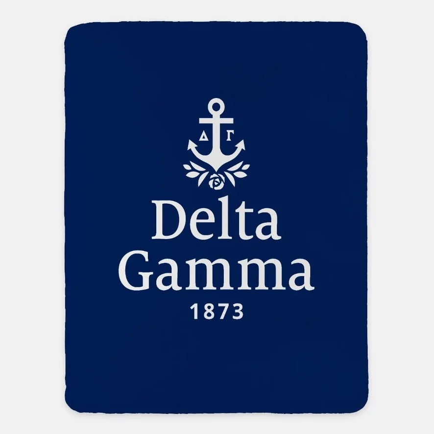 Delta Gamma XL 60x80 Traditional Sherpa Throw Blanket