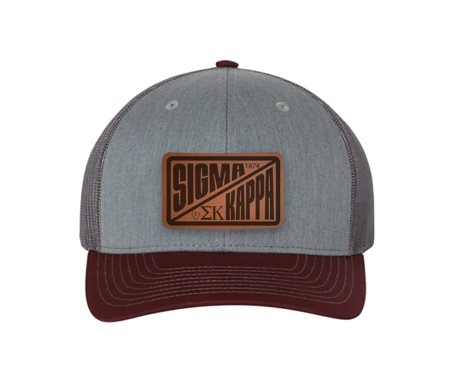 Sigma Kappa Richardson 112 Leatherette Patch Trucker Hat - Divide