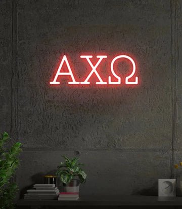 Alpha Chi Omega Greek Letters LED Neon Sign w/ Dimmer