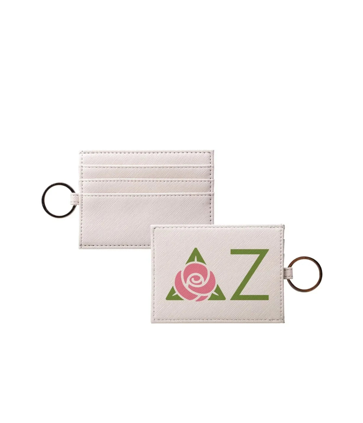 Delta Zeta Card Holder Vegan Saffiano Leather - Greek Letters