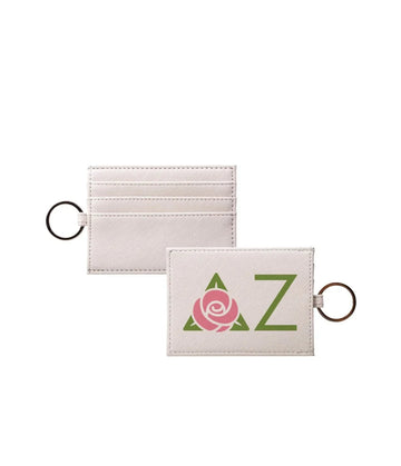 Delta Zeta Card Holder Vegan Saffiano Leather - Greek Letters