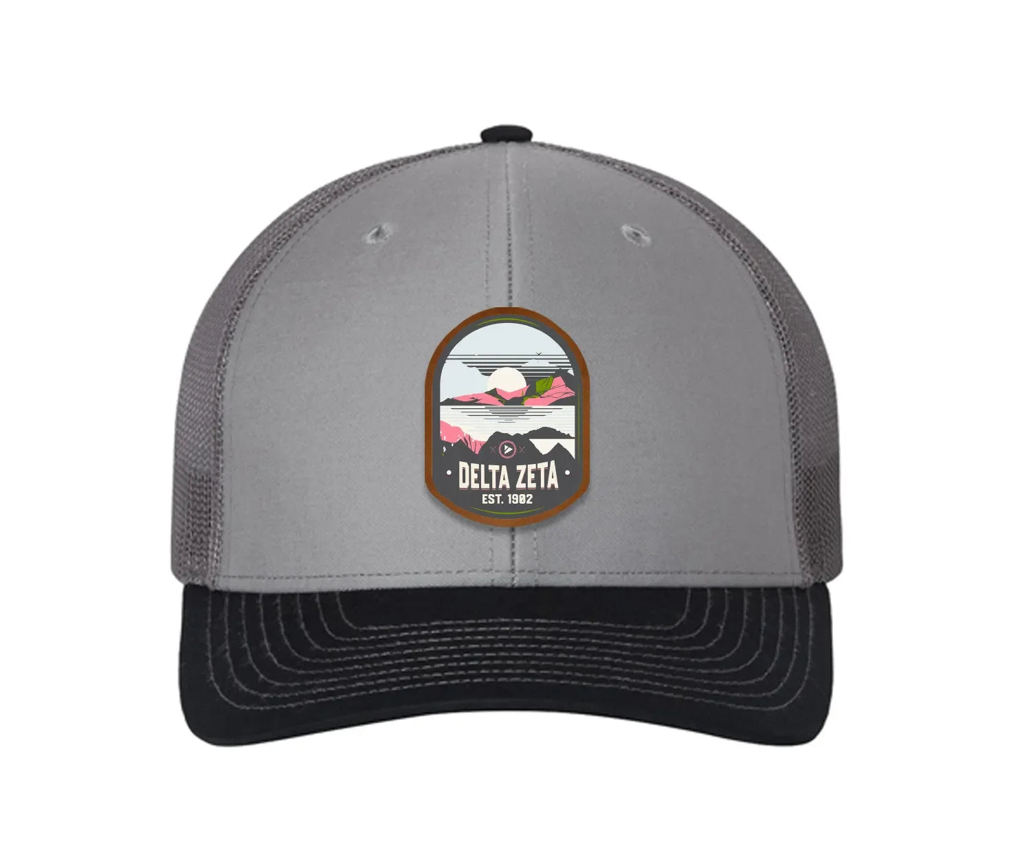 Delta Zeta Richardson 112 UV Print Leatherette Patch Trucker Hat - Ventura