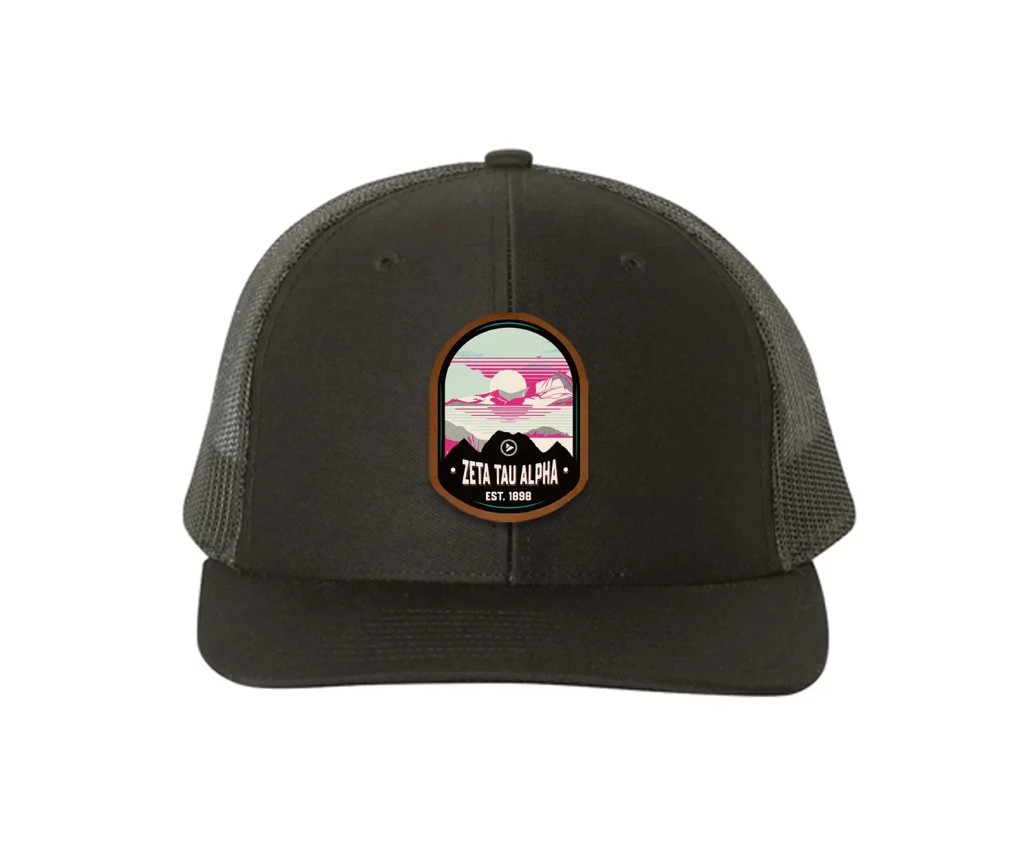 Zeta Tau Alpha Richardson 112 UV Print Leatherette Patch Trucker Hat - Ventura