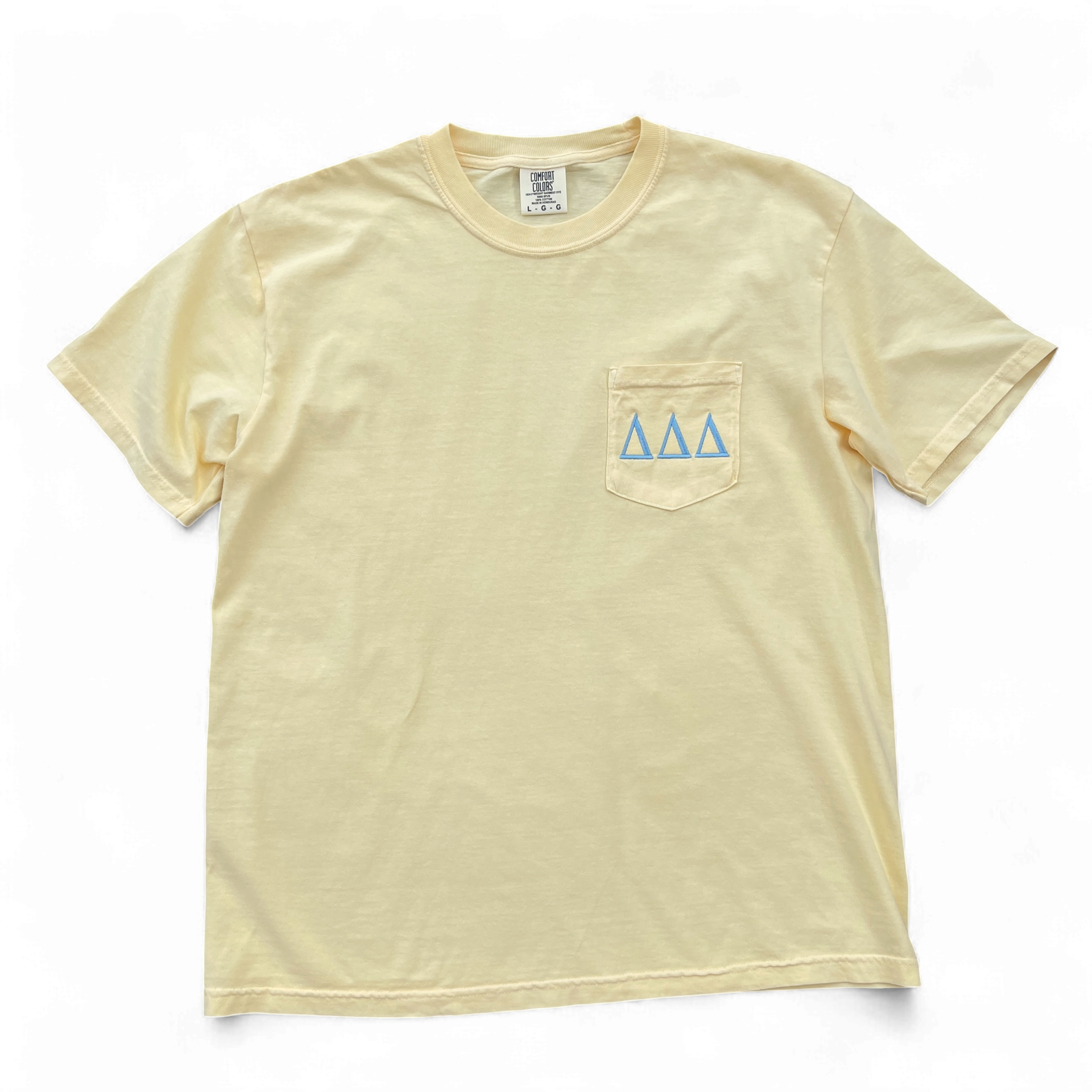 Delta Delta Delta Yellow Pocket Tee