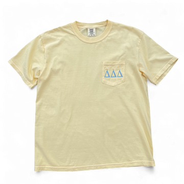 Delta Delta Delta Yellow Pocket Tee
