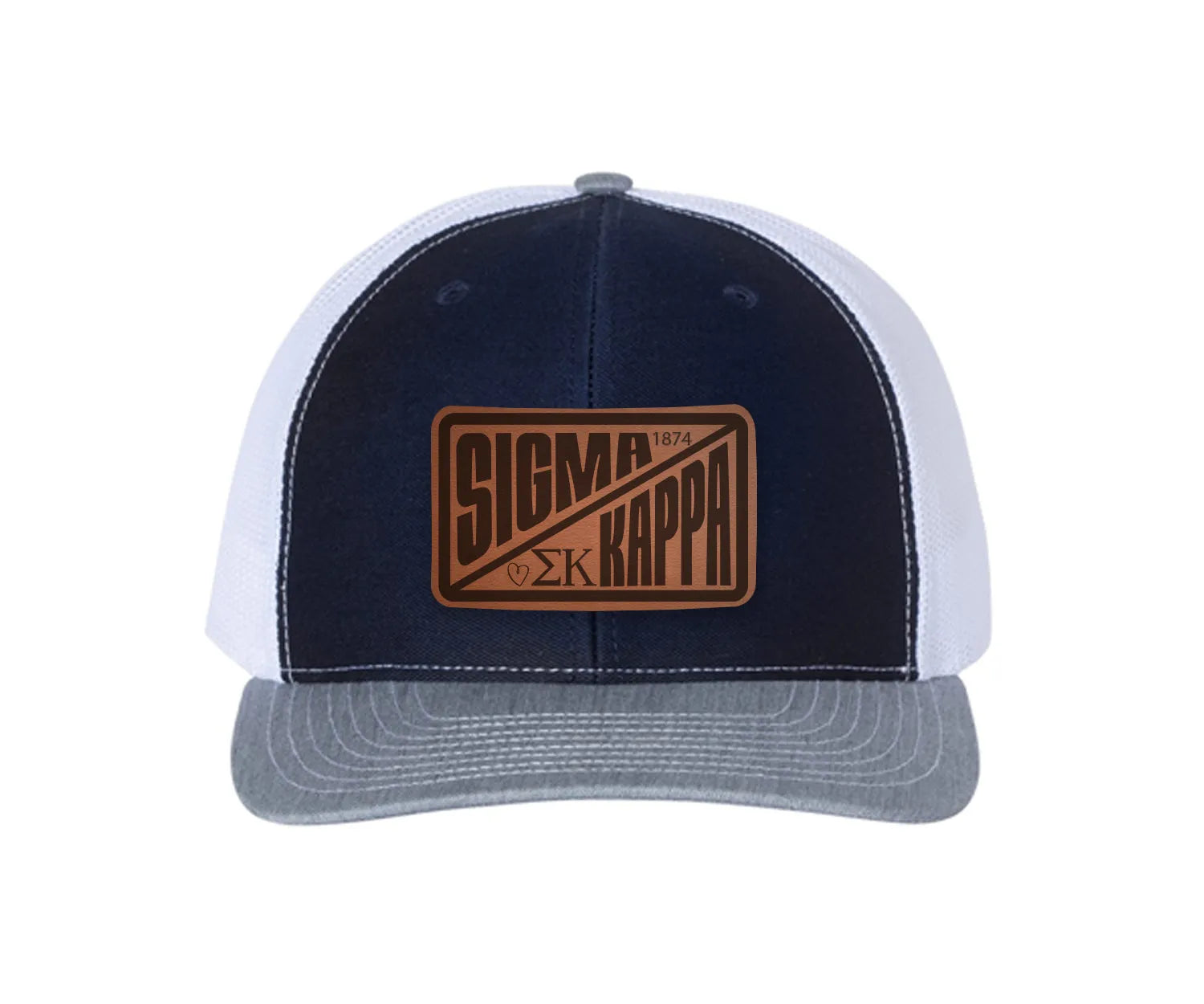Sigma Kappa Richardson 112 Leatherette Patch Trucker Hat - Divide