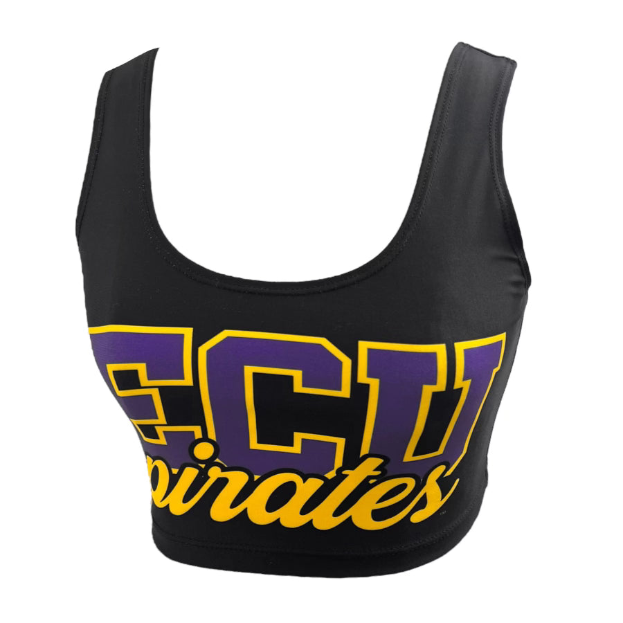 ECU Pirates Black Crop Tank Top