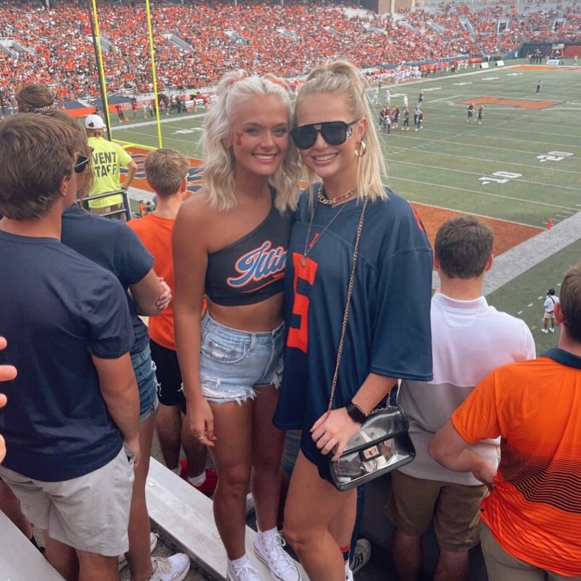 Illinois Fighting Illini Lightning One Shoulder Top