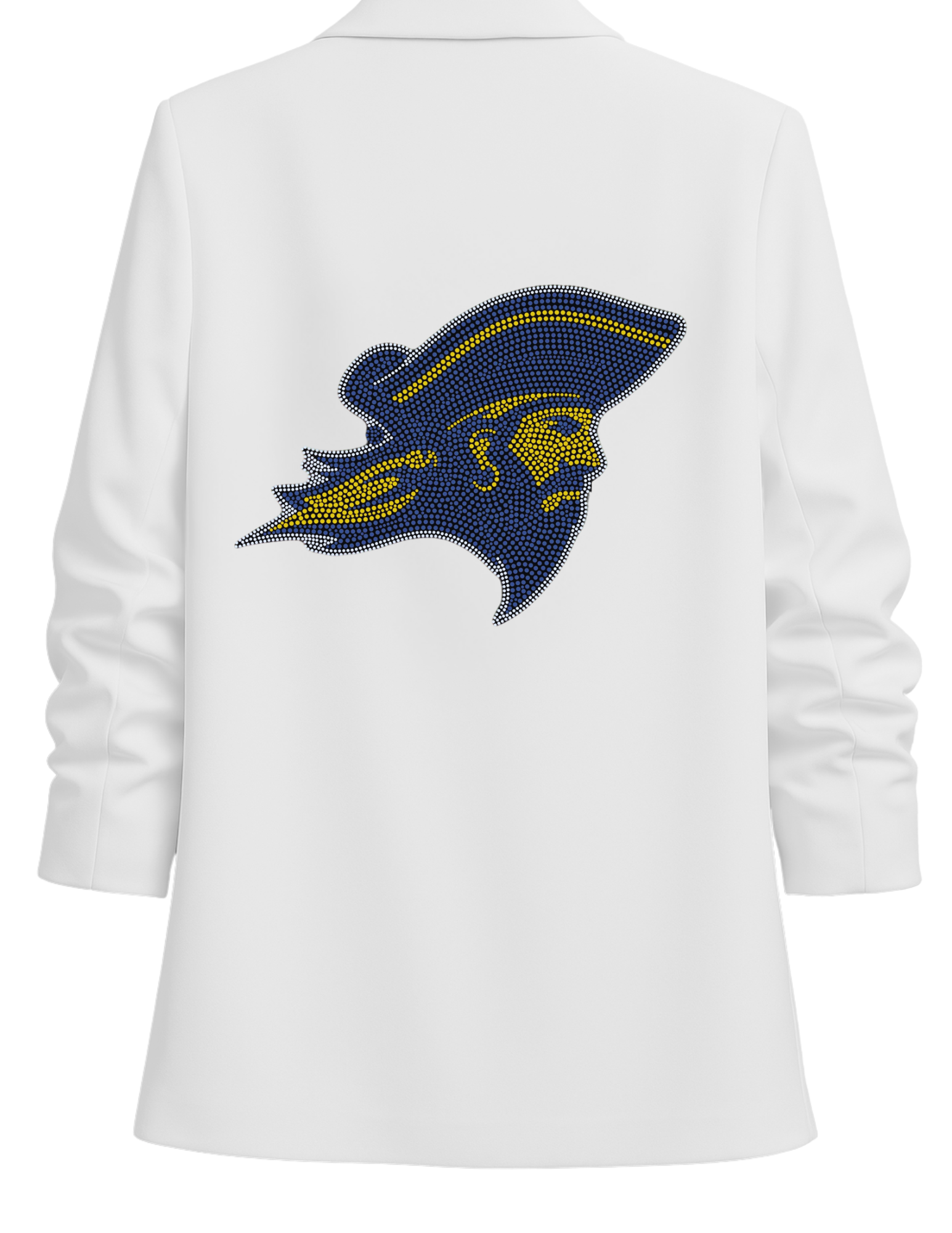 East Tennessee State Bucky White Ruched Sleeve Blazer