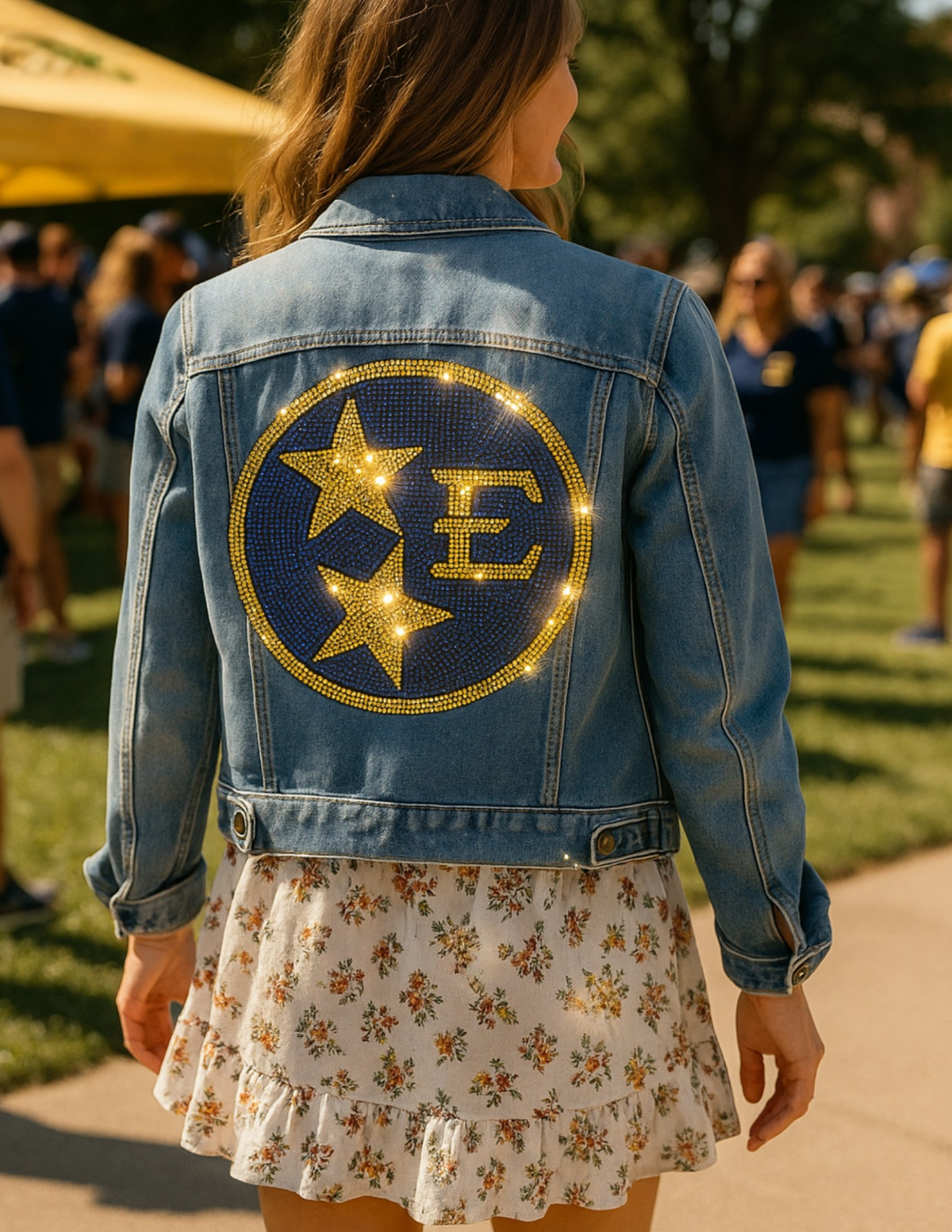 East Tennessee Circle Star Logo Blue Denim Jacket
