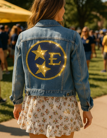 East Tennessee Circle Star Logo Blue Denim Jacket