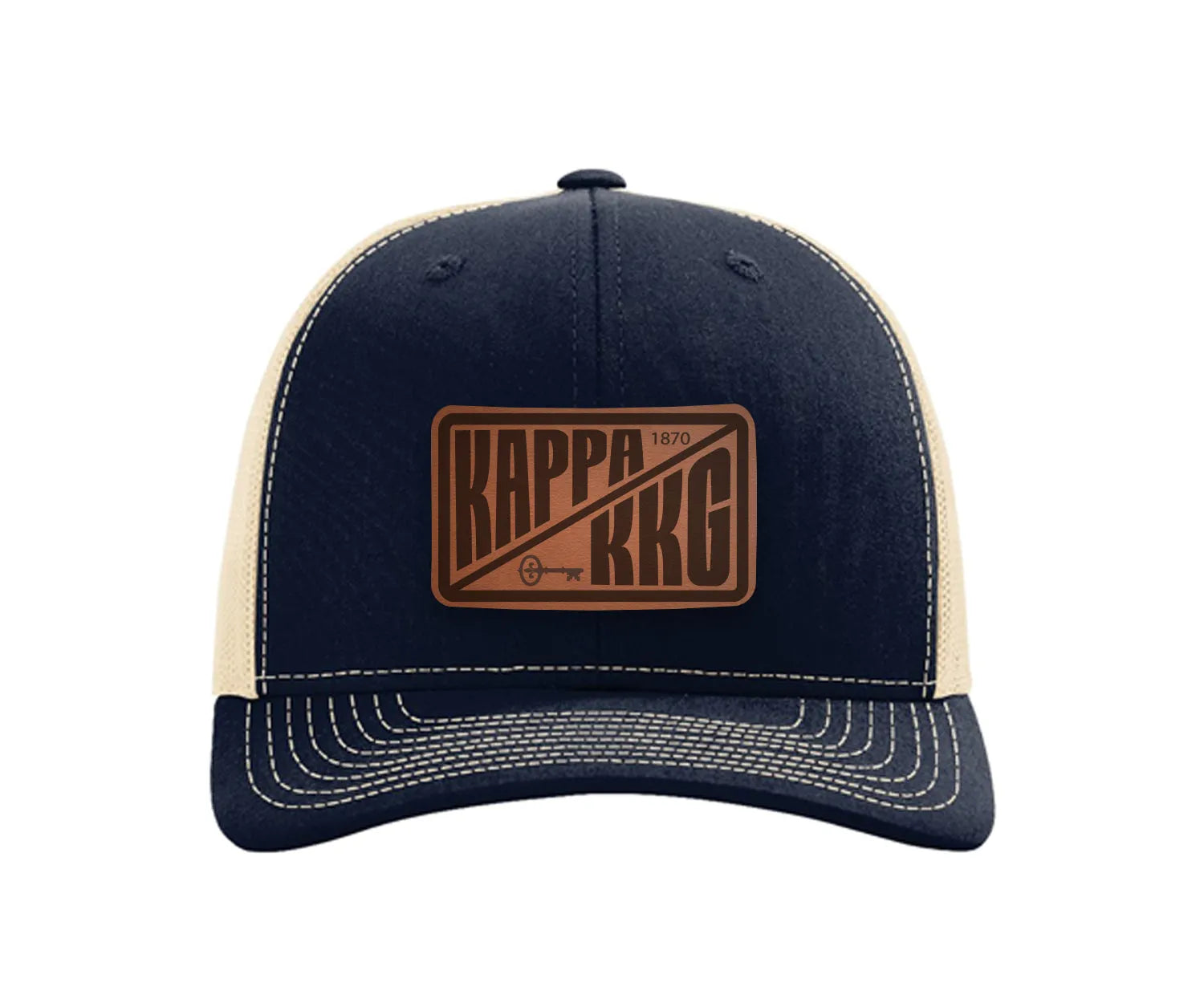 Kappa Kappa Gamma Richardson 112 Leatherette Patch Trucker Hat - Divide