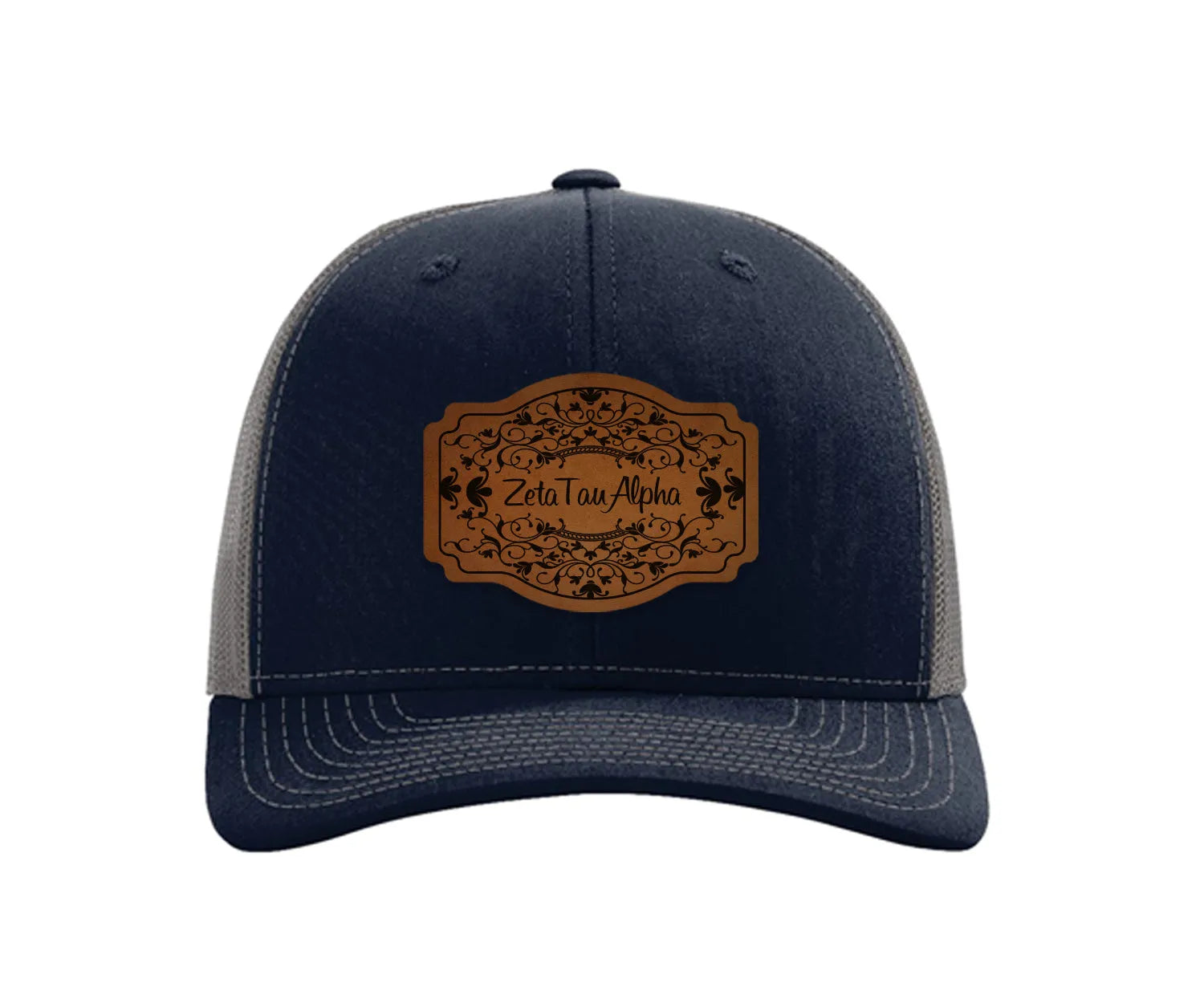 Zeta Tau Alpha Richardson 112 Leatherette Patch Trucker Hat - Scroll