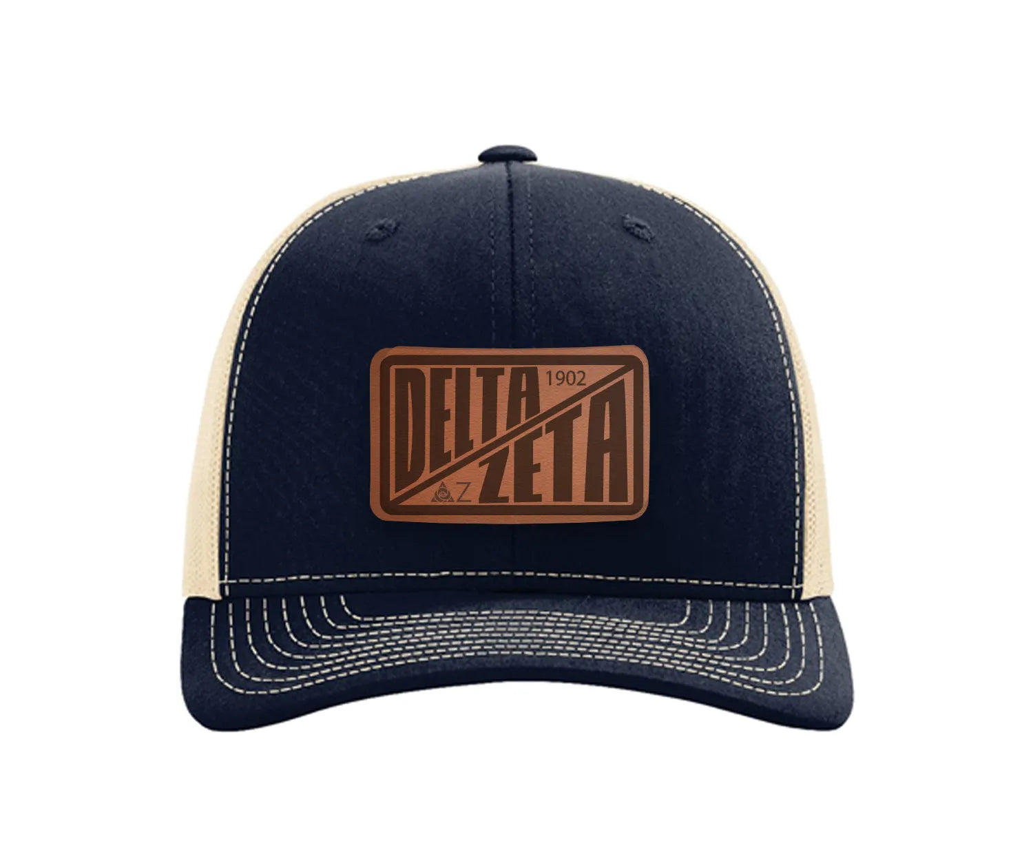 Delta Zeta Richardson 112 Leatherette Patch Trucker Hat - Divide
