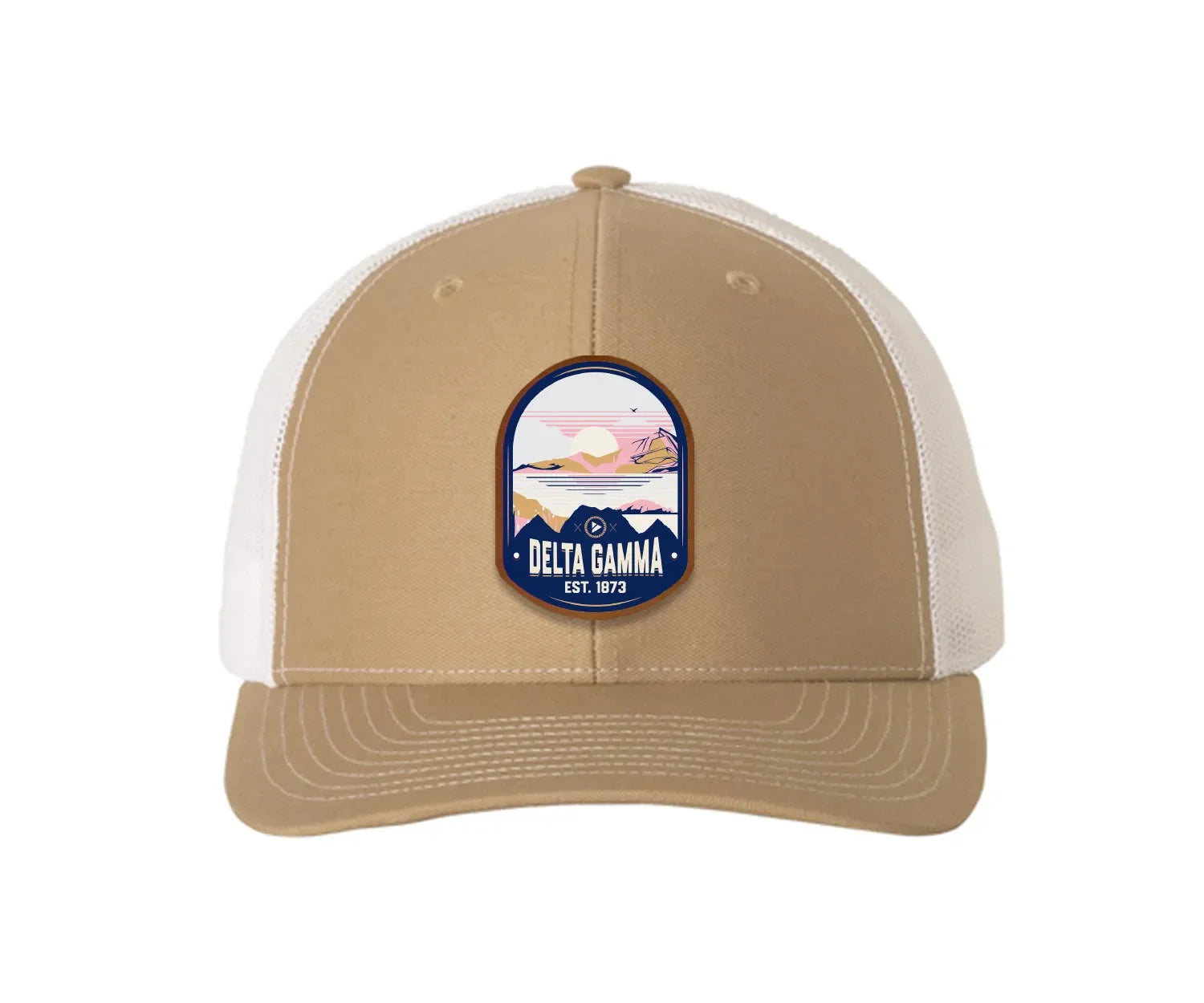 Delta Gamma Richardson 112 UV Print Leatherette Patch Trucker Hat - Ventura