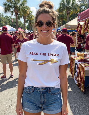 Florida State Fear The Spear Arrow White Crewneck T-Shirt