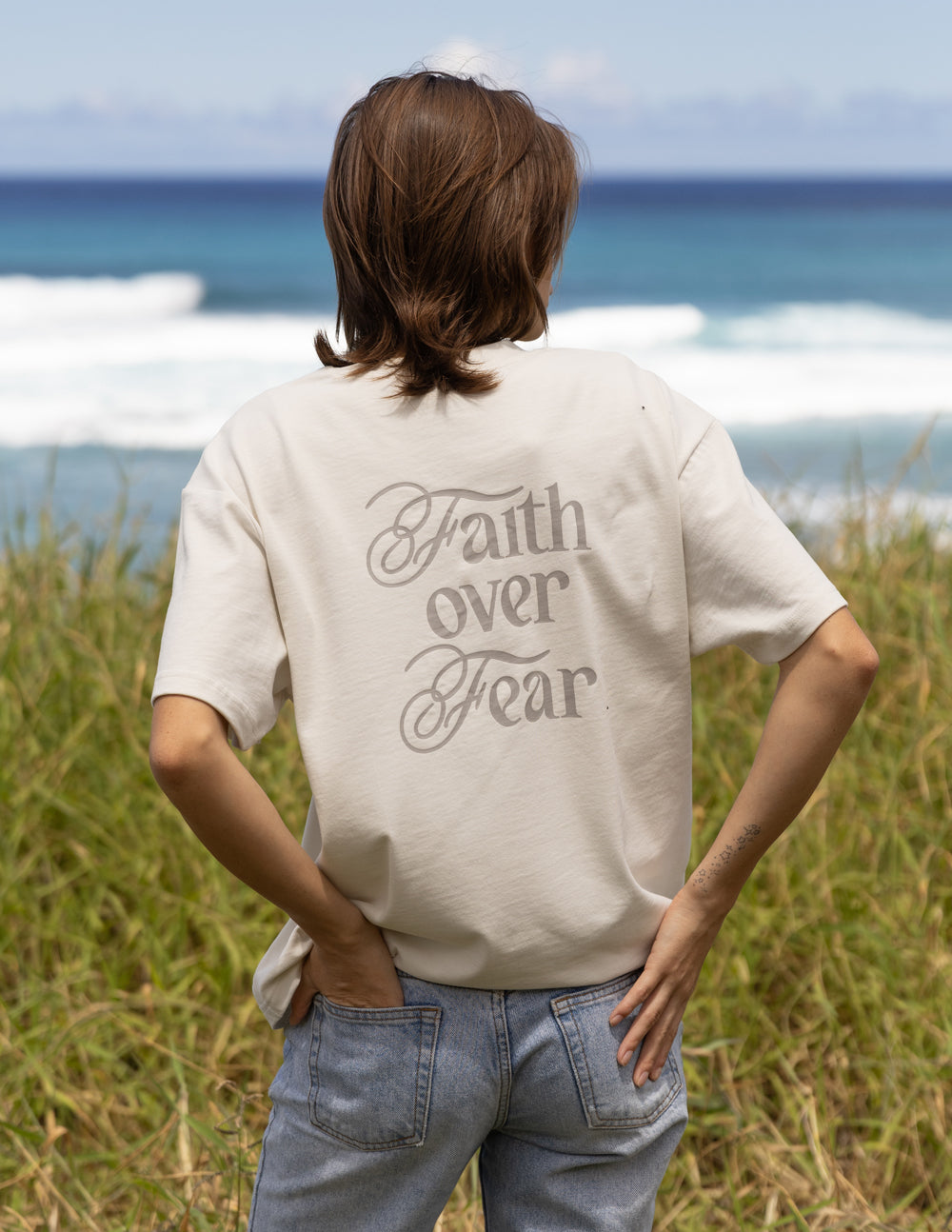 Faith Over Fear Taupe Unisex Tee