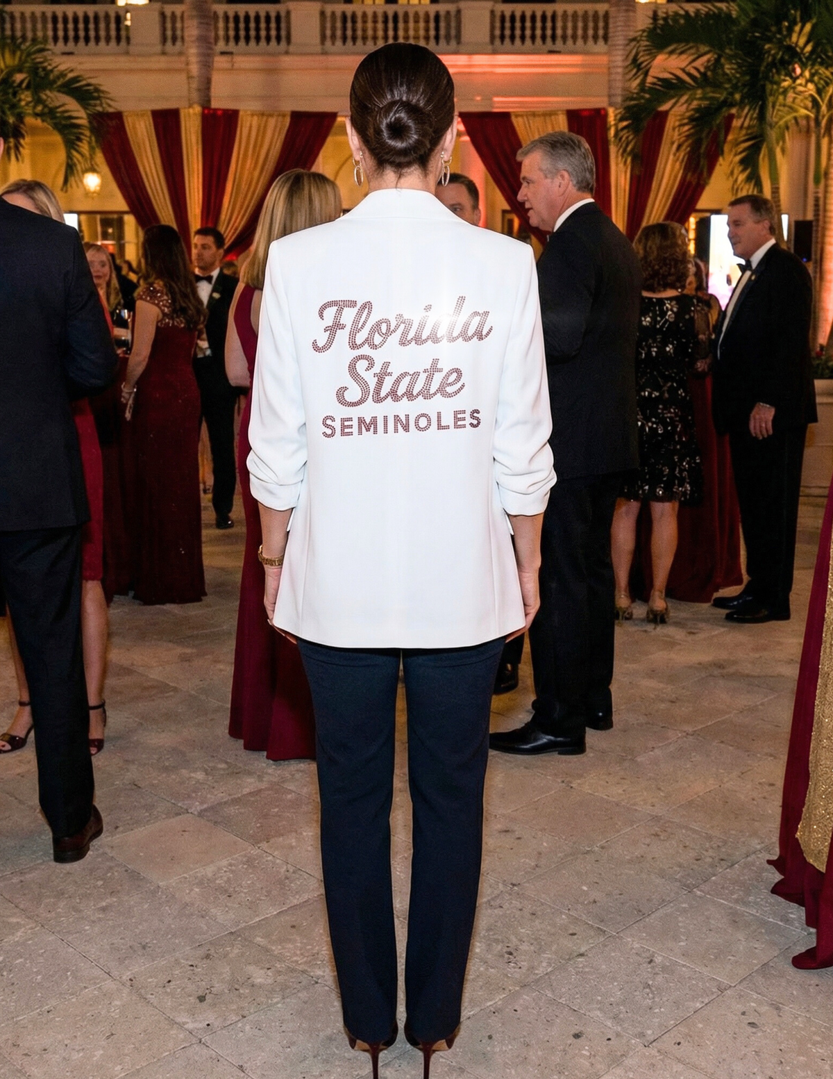 Florida State Seminoles White Ruched Blazer