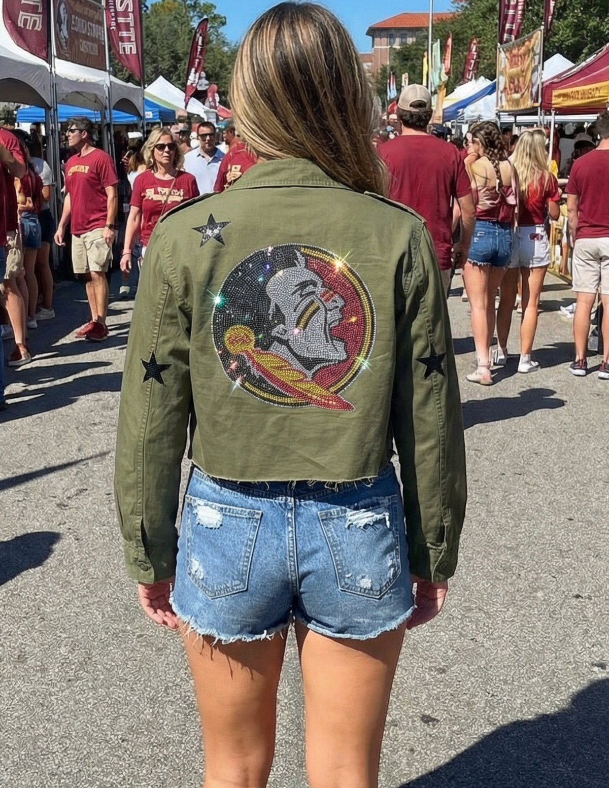 Florida State Mascot Army Green Shacket