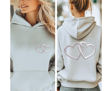 Customizable: Silver Interlocking Heart Hoodie