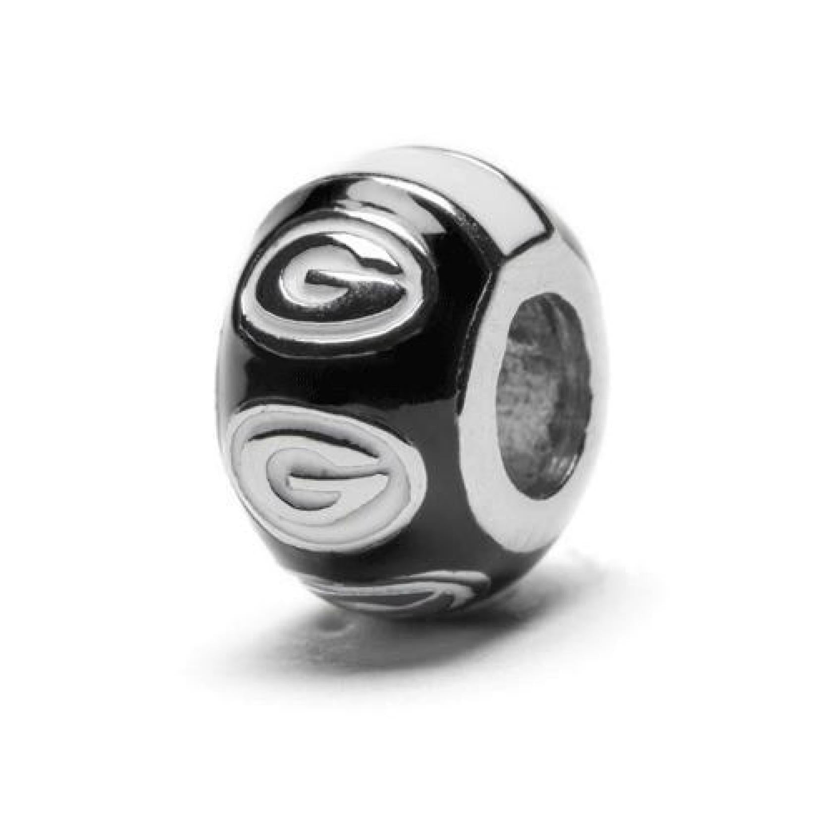Georgia Bead Charm - Black Logo Stripe