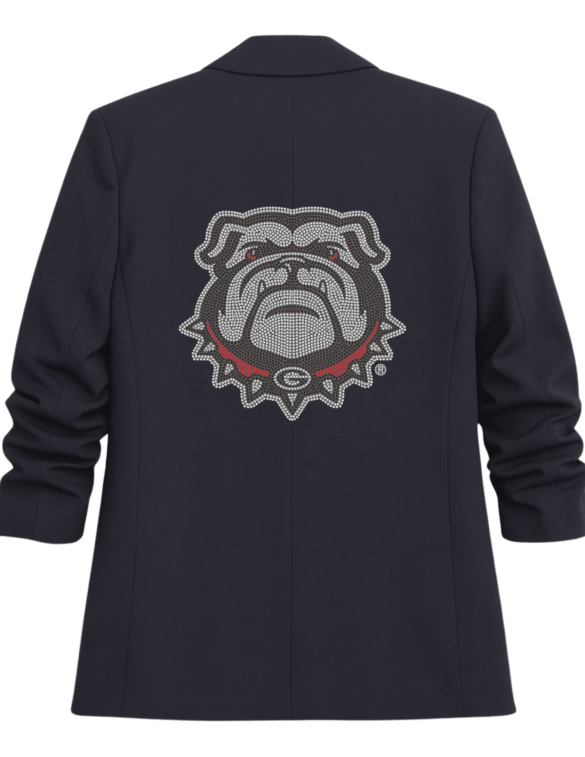 University of Georgia Bulldog Black Ruched Sleeve Blazer