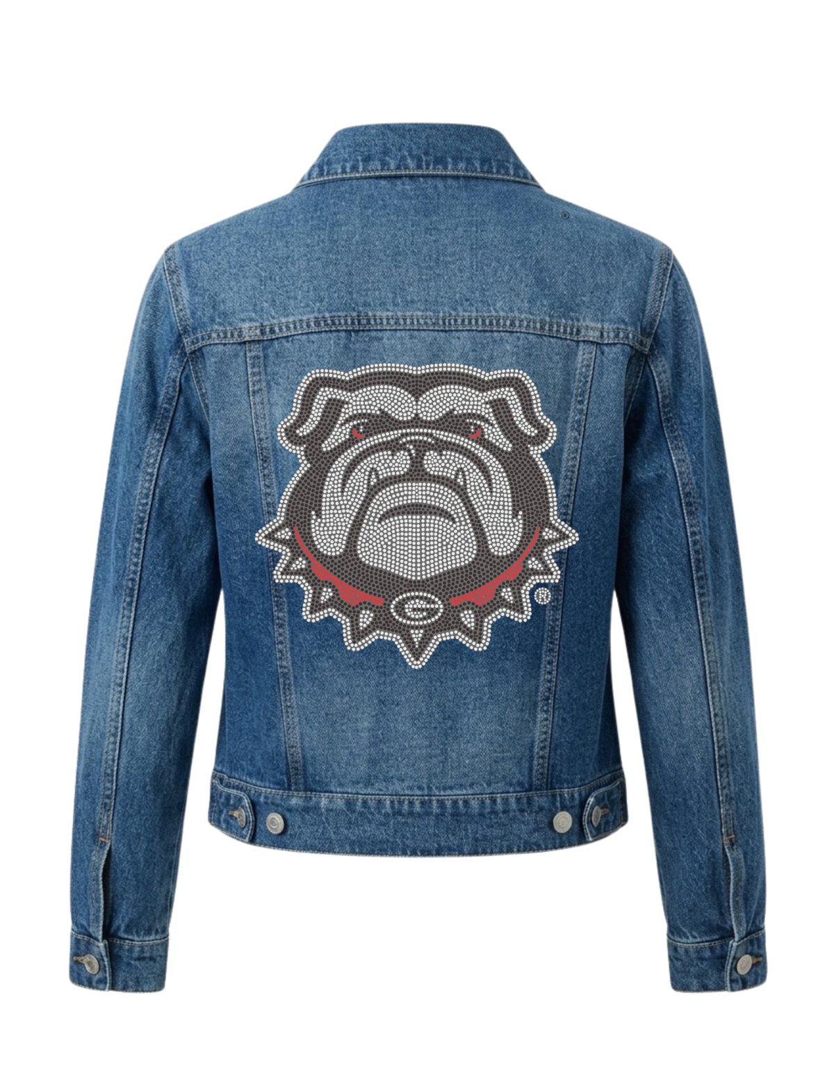 University of Georgia Bulldog Logo Blue Denim Jacket