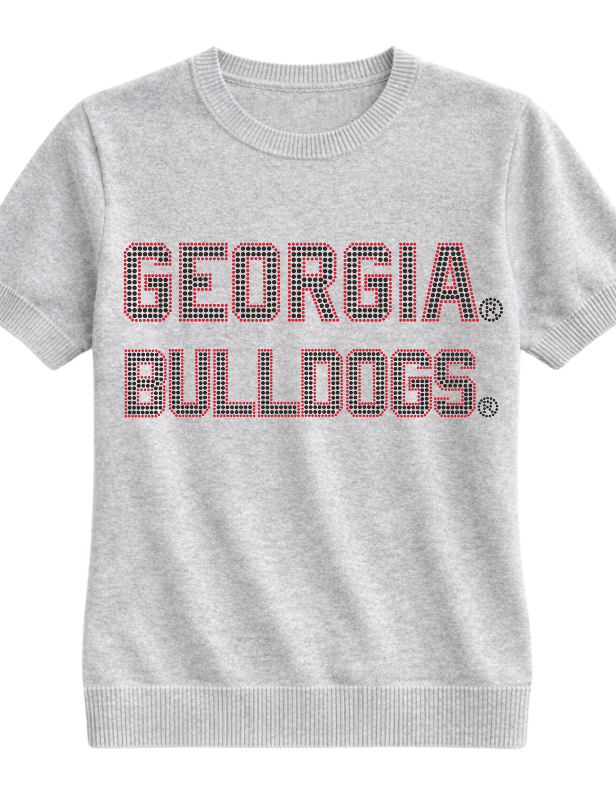 University of Georgia Bulldogs Gray Short Sleeve Sweater