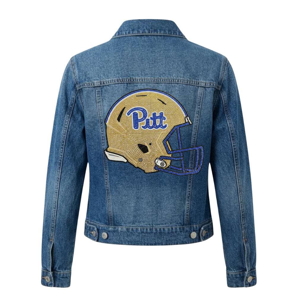 University of Pittsburgh Helmet Blue Denim Jacket