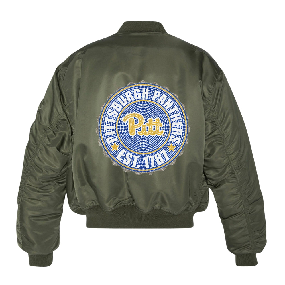 University of Pittsburgh Circle Decal Est 1787 Army Green Bomber
