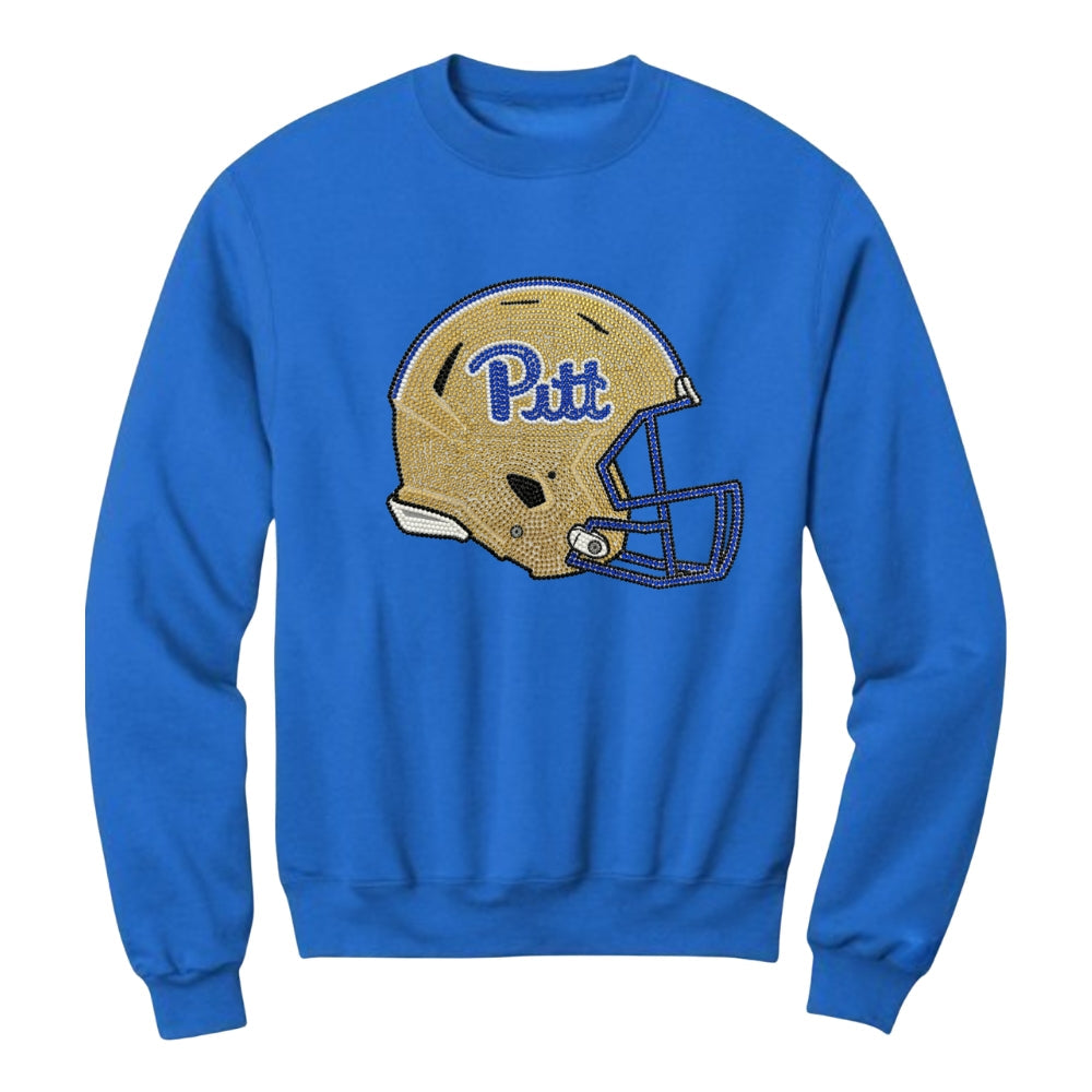 University of Pittsburgh Helmet Royal Blue Crewneck Sweatshirt