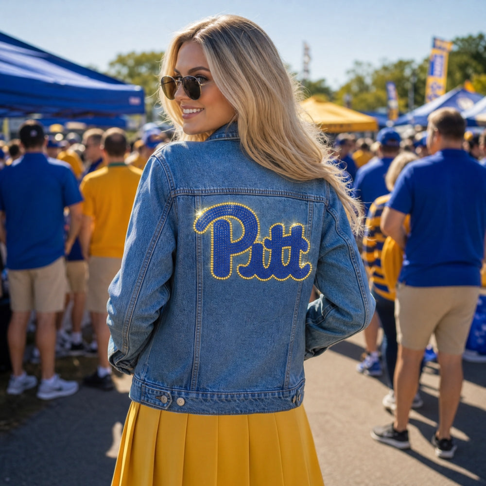 University of Pittsburgh Script Pitt Blue Denim Jacket