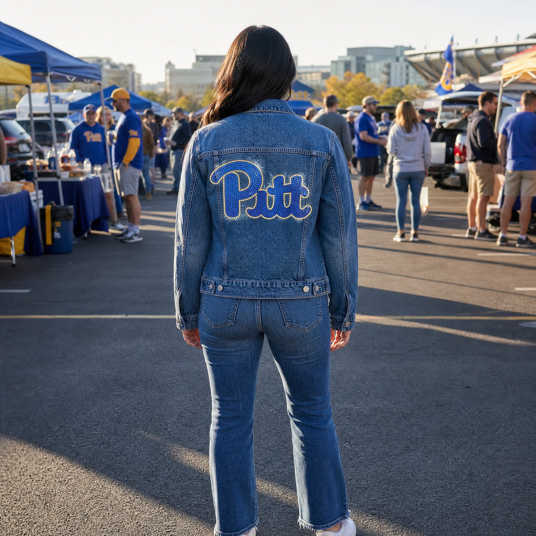 University of Pittsburgh Script Pitt Blue Denim Jacket