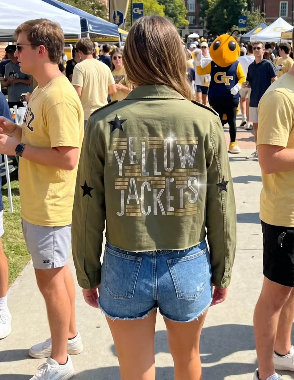 Georgia Tech Yellow Jackets Army Green Shacket