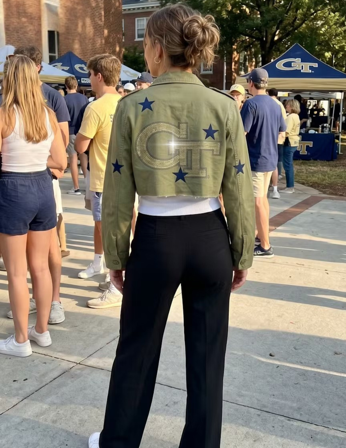 Georgia Tech GT Army Green Shacket
