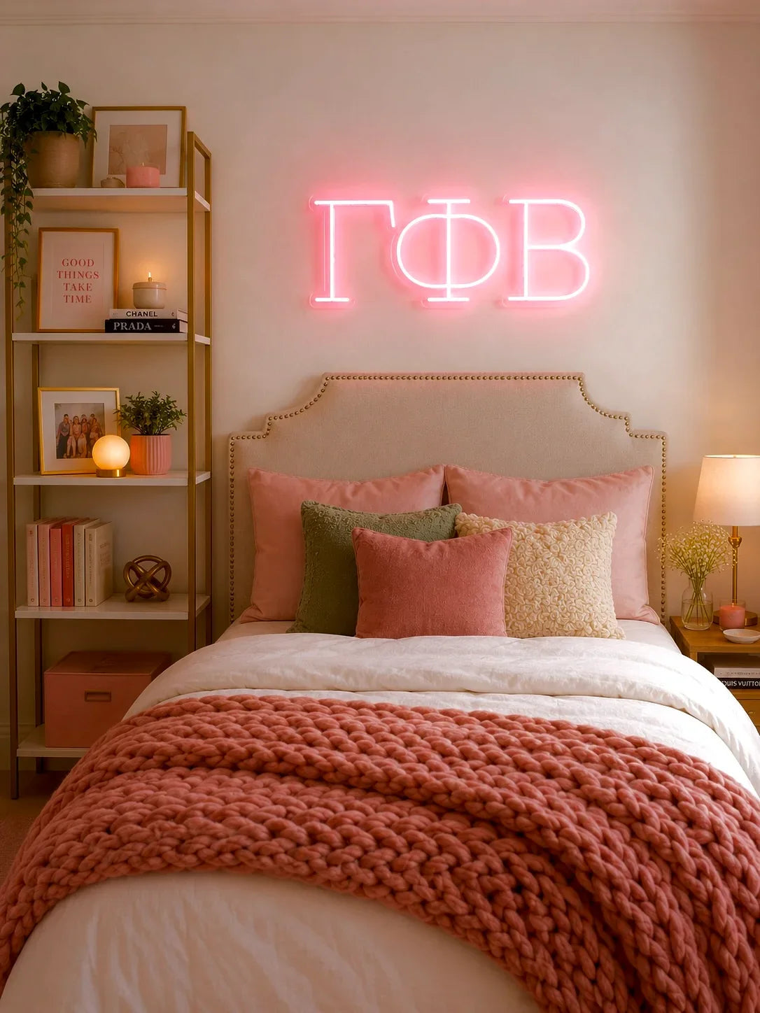 Gamma Phi Beta Greek Letters LED Neon Sign w/ Dimmer