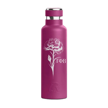 Gamma Phi Beta RTIC 20 oz Ceramic Lined Water Bottle Tumbler - Carnation