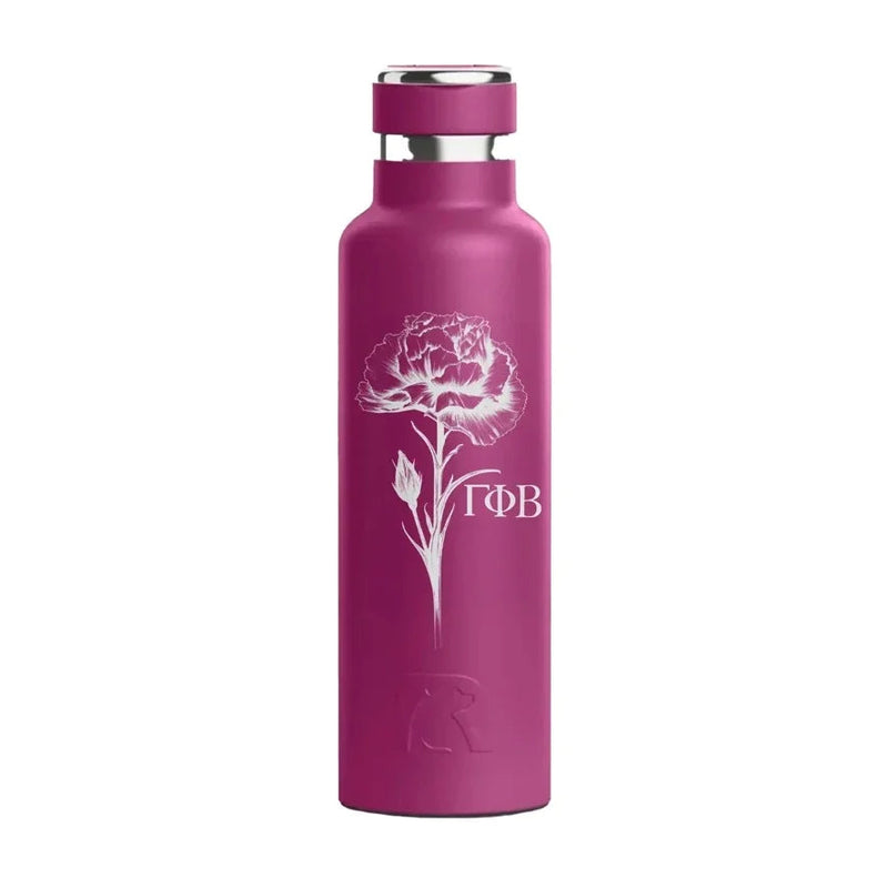 Gamma Phi Beta RTIC 20 oz Ceramic Lined Water Bottle Tumbler - Carnation