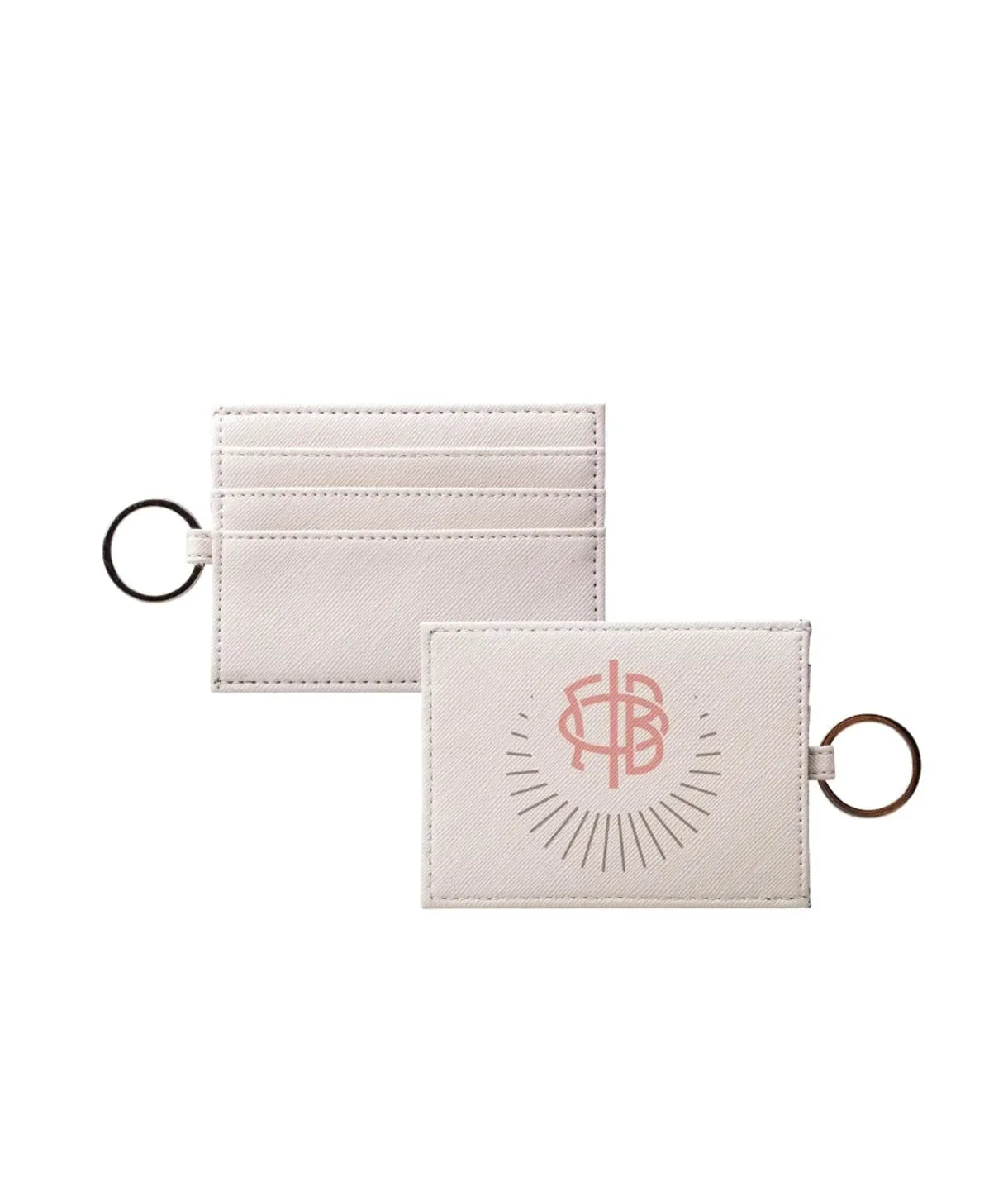 Gamma Phi Beta Vegan Saffiano Leather Keychain Card Holder - Crescent Moon