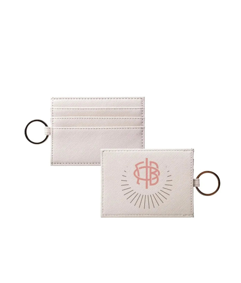 Gamma Phi Beta Vegan Saffiano Leather Keychain Card Holder - Crescent Moon