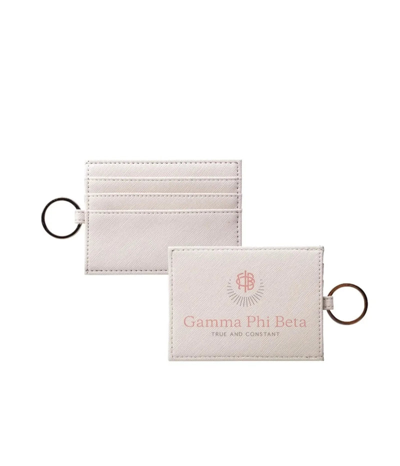 Gamma Phi Beta Vegan Saffiano Leather Traditional Keychain Card Holder