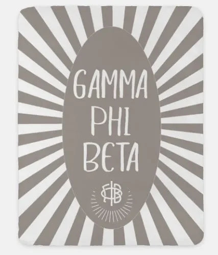 Gamma Phi Beta XL 60x80 Sherpa Throw Blanket -Starburst