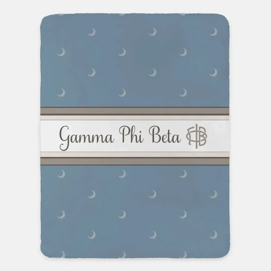 Gamma Phi Beta XL 60x80 Sherpa Throw Blanket - Crescent