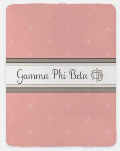 Gamma Phi Beta XL 60x80 Sherpa Throw Blanket - Crescent