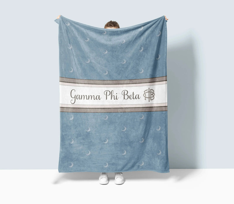 Gamma Phi Beta XL 60x80 Sherpa Throw Blanket - Crescent