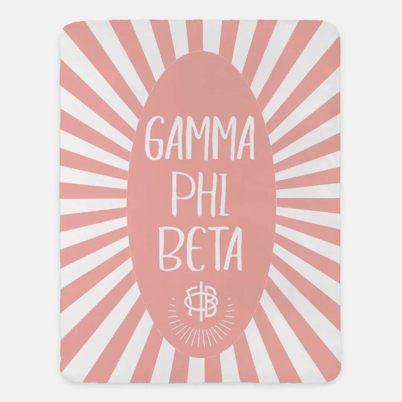 Gamma Phi Beta XL 60x80 Sherpa Throw Blanket -Starburst