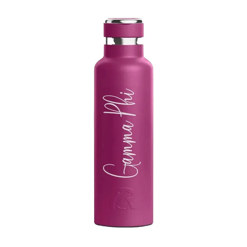 Gamma Phi RTIC 20 oz Ceramic Lined Water Bottle Tumbler - Script