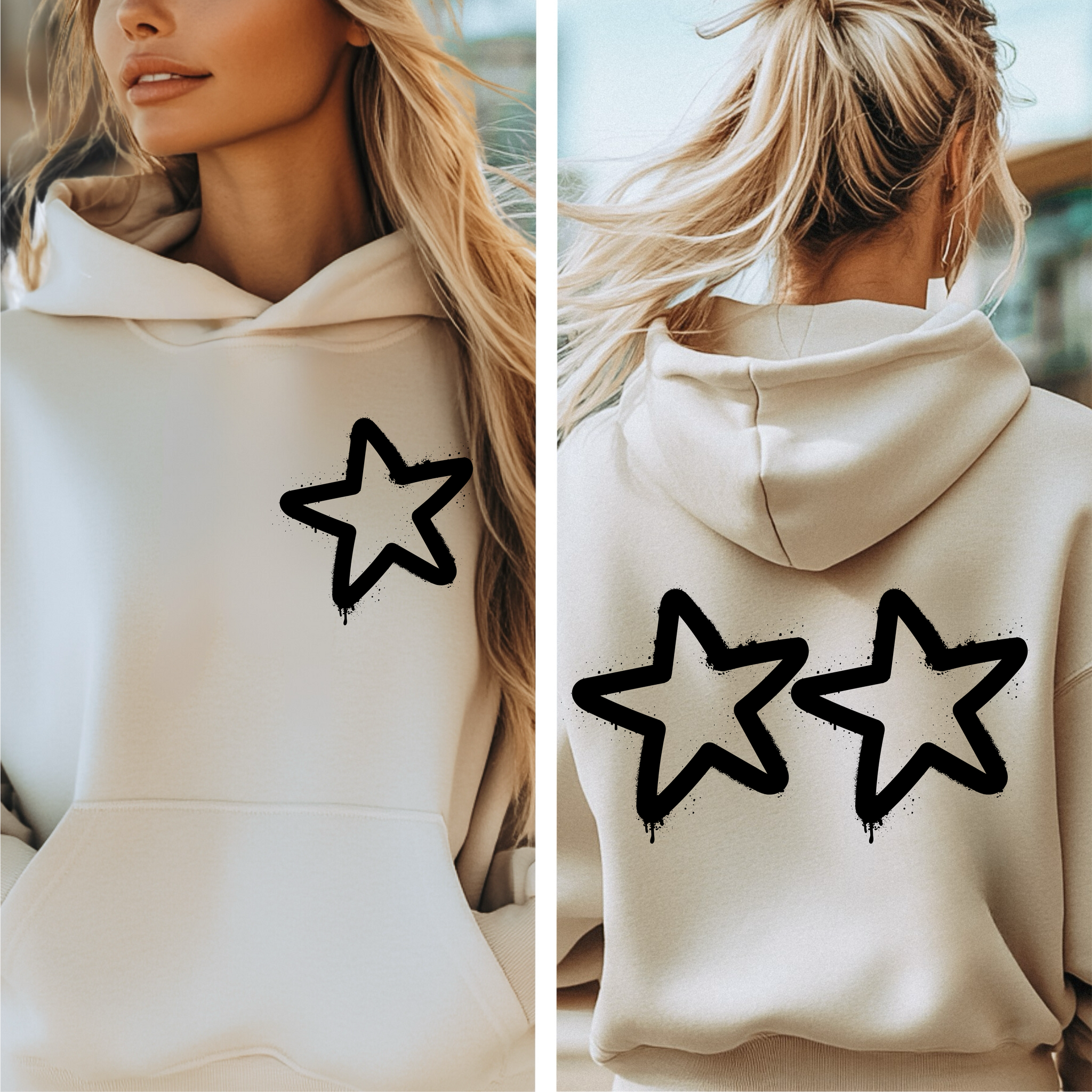 Customizable: 2 Graffiti Star Heavy Blend Hoodie